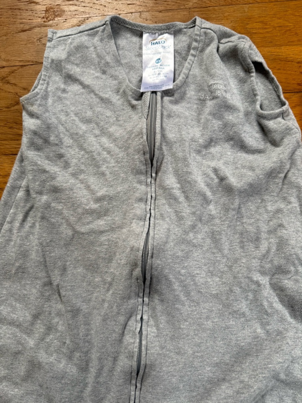 Halo Gray Sleeveless Baby Sleep Sack no smoke light grey 6-12 months